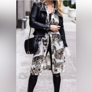 H&M Sheer Brown & Cream Tunic Top(Size 6)